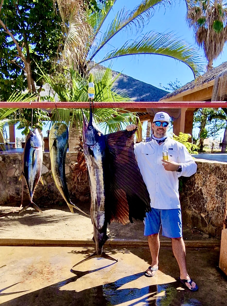Offshore trolling spread ready for sailfish near San José del Cabo