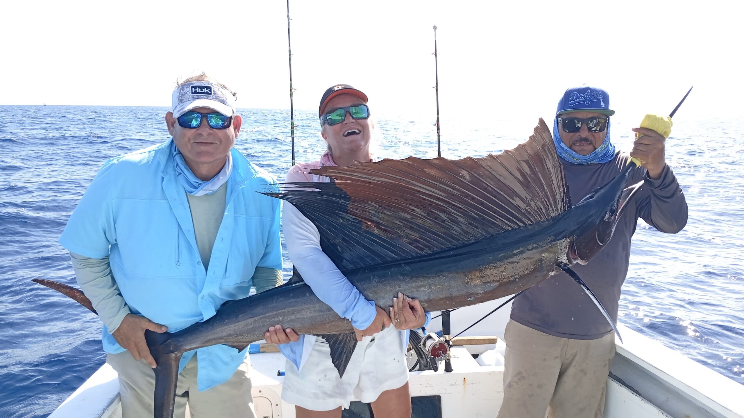 Clients with sailfish aboard Daliken Sportfishing