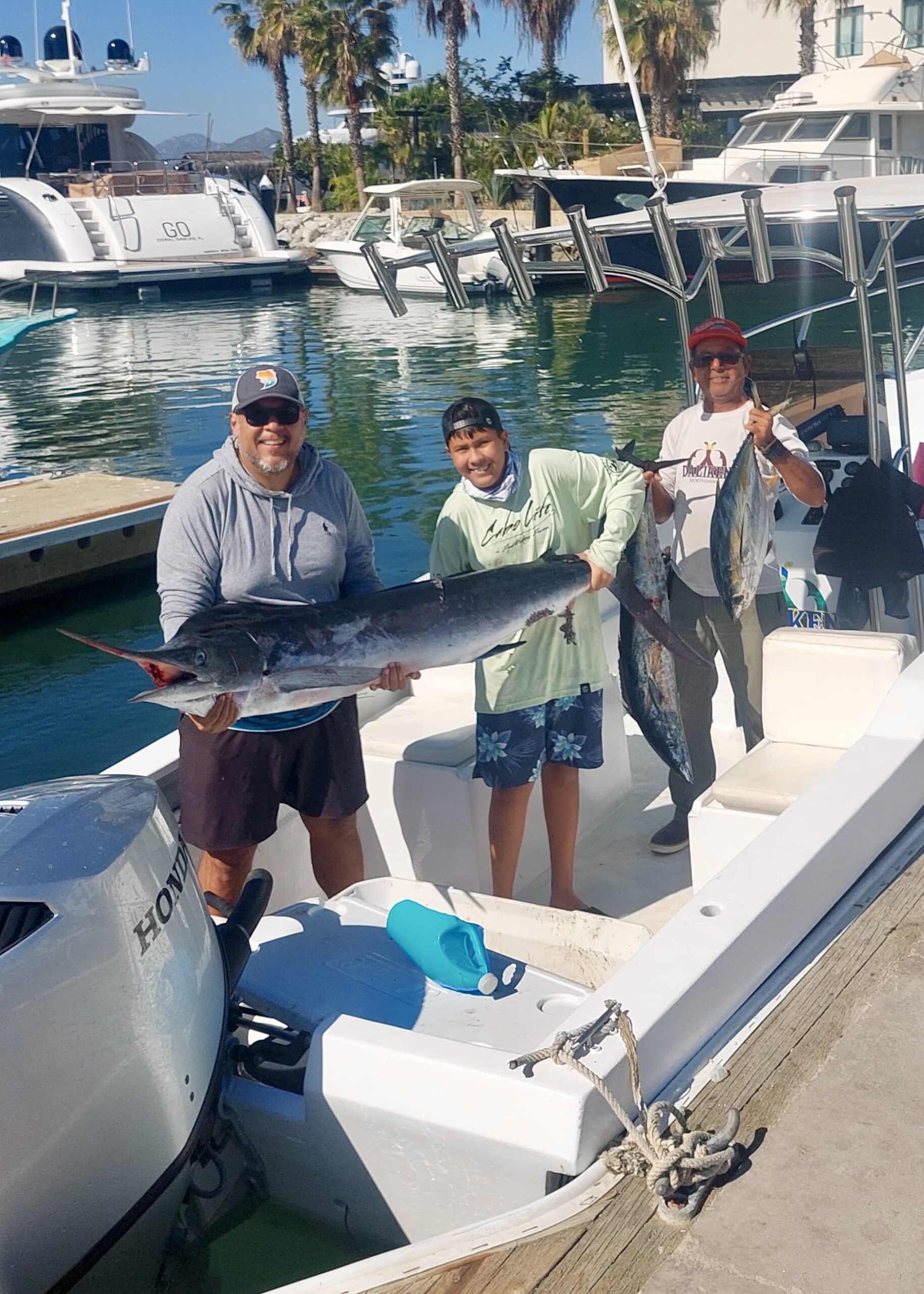 Daliken Sportfishing anglers with a striped marlin catch offshore from San José del Cabo