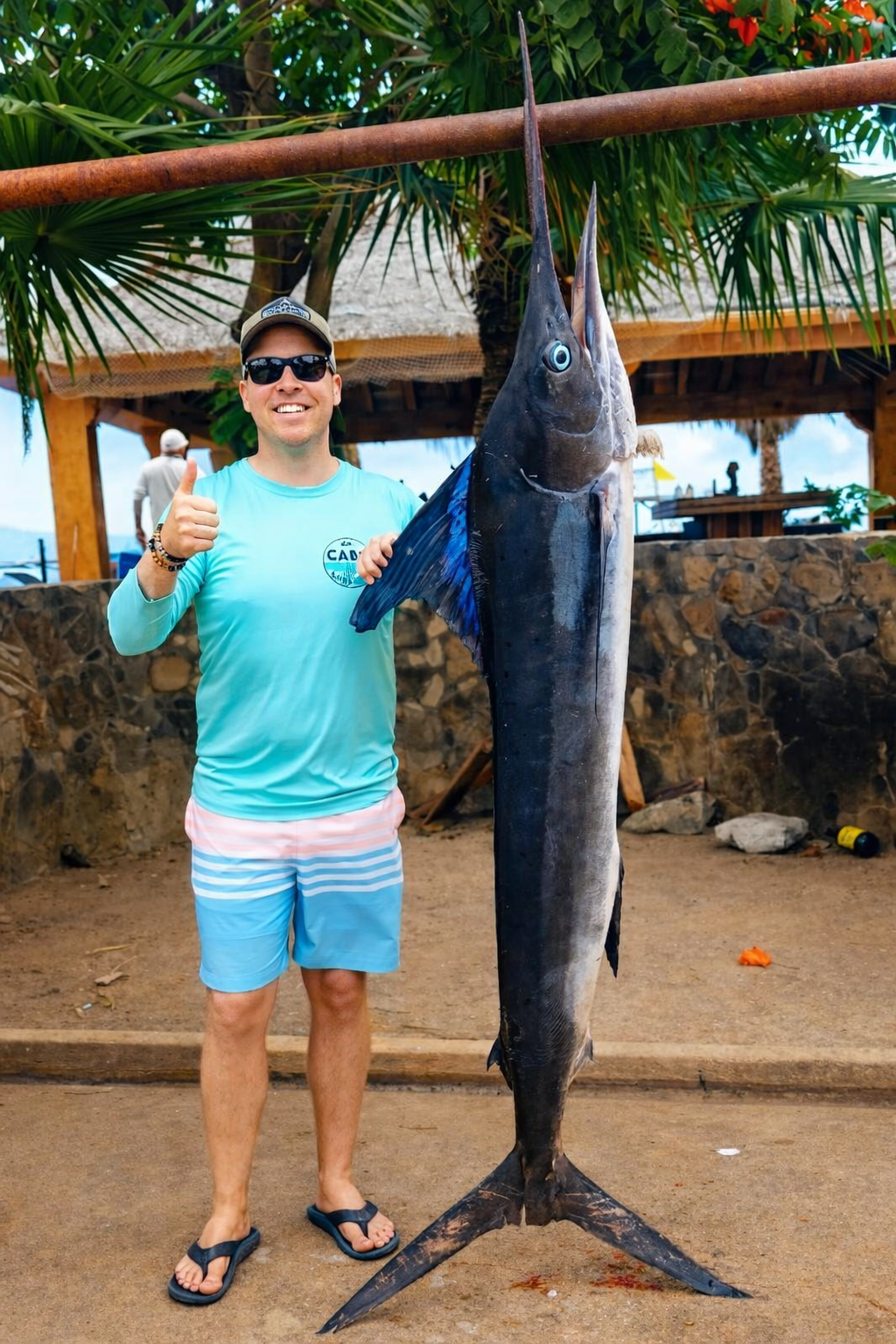 Striped marlin catch photo from Daliken Sportfishing offshore fishing charter in Los Cabos