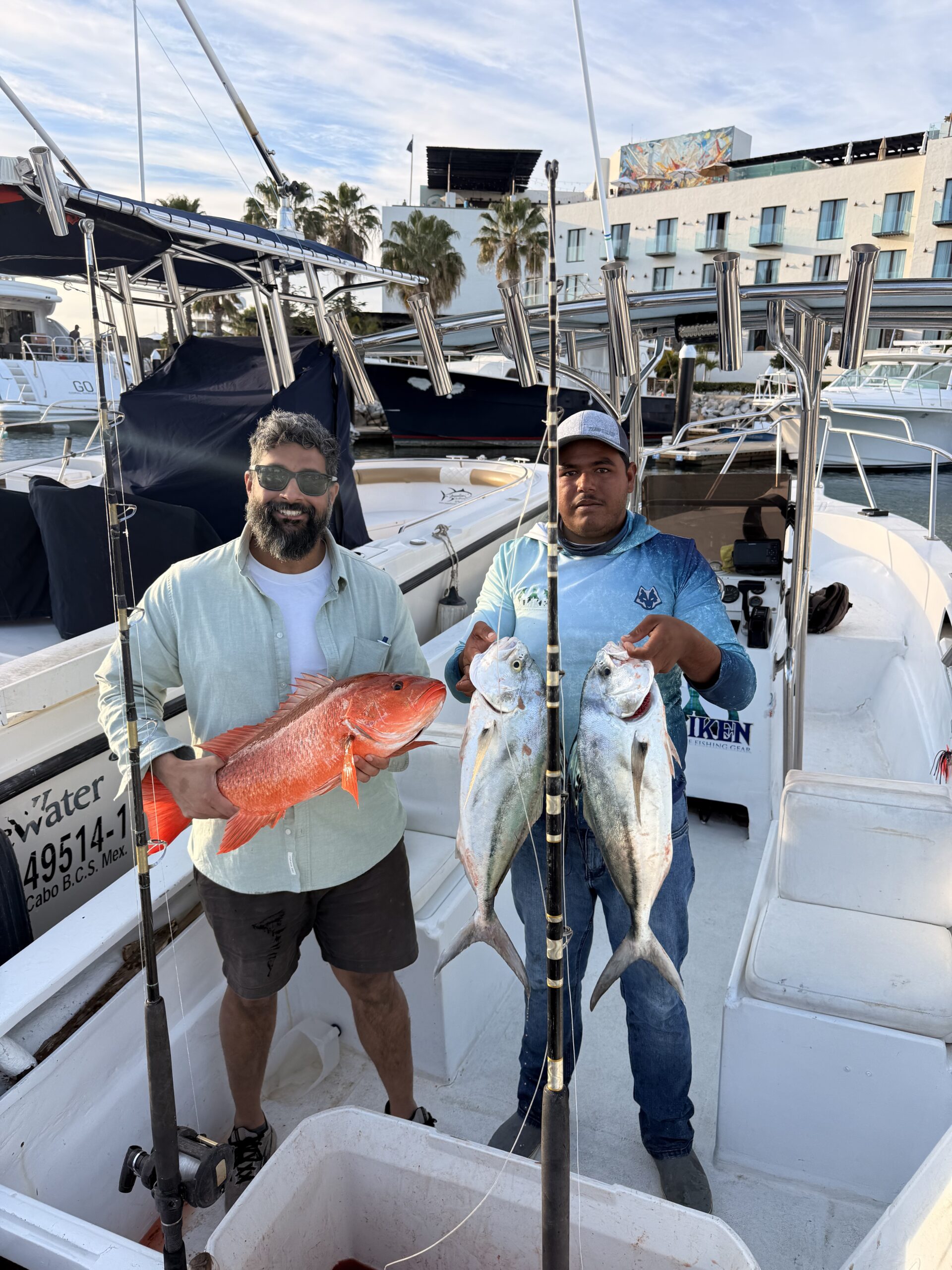 Roosterfish and snapper catch photo from Daliken Sportfishing nearshore fishing in San José del Cabo