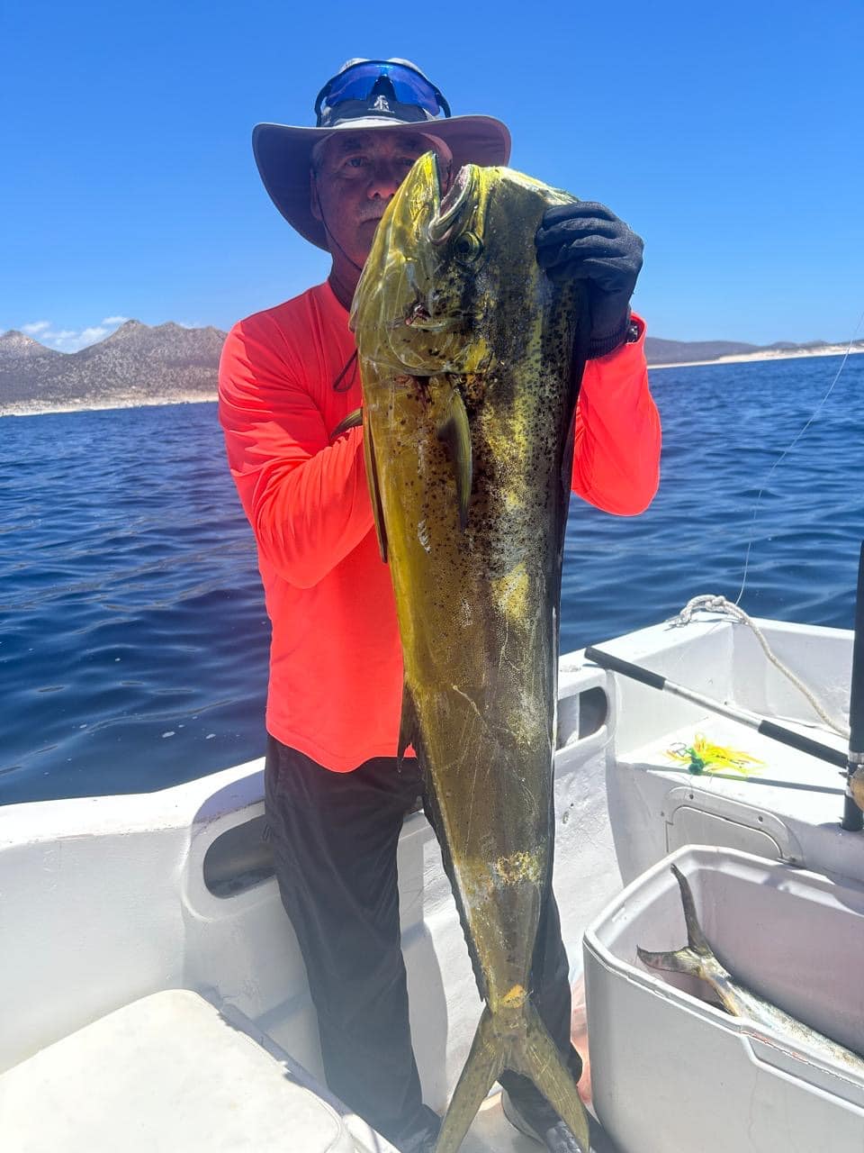 Happy Daliken Sportfishing client with catch — San José del Cabo private charter